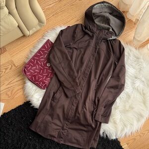 Lululemon long Brown Hooded Coat